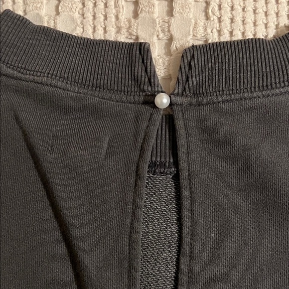 Aerie Black Sweatshirt with White Bow Design - Picture 3 of 4